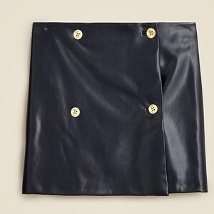 J.CREW Mini wrap skirt in faux patent leather navy blue size 8